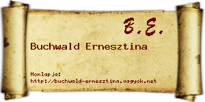 Buchwald Ernesztina névjegykártya